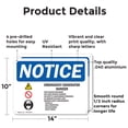 thumbnail image 2 of (2 Pack) Emergency Generator Danger High OSHA Notice Sign 14 Inch X 10 Inch Indoor / Outdoor Rust-Free Aluminum Metal Signs for Workplace, Workshop, and Construction Site, Made in the, 2 of 8