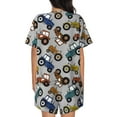 thumbnail image 6 of Daiia Color Tractor Pattern Womens Pajama Sets Short Sleeve Pajamas for Women Sets Soft Lounge Sets Casual Round Neck Sleepwear PJS-X-Large, 6 of 7
