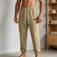 thumbnail image 2 of Mens Casual Pants Joggers Drawstring Tapered Sports Pants Hiking Outdoor Jogging Sweatpants Pants Big and Tall Size S-4XL Coffee, 2 of 7