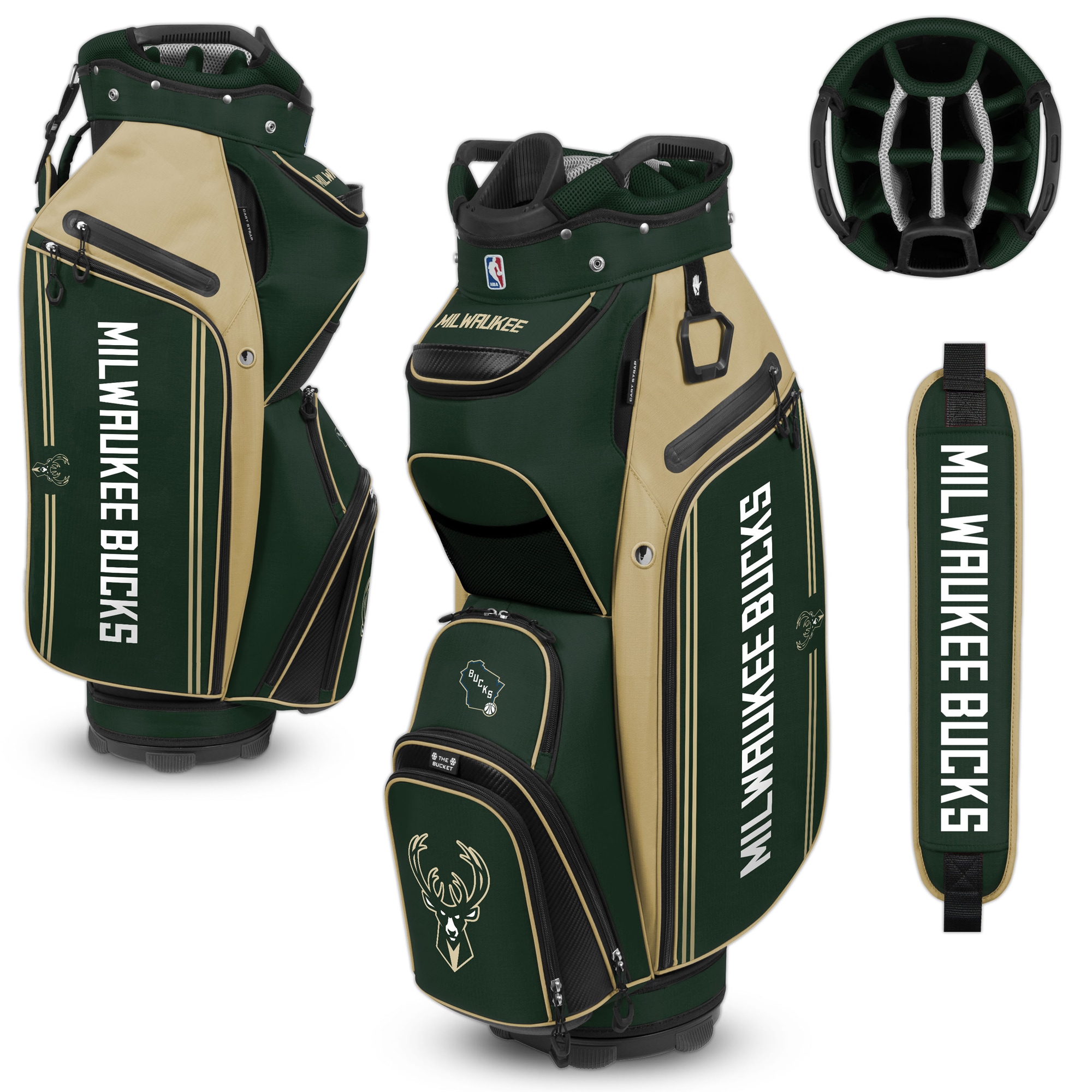 WinCraft Milwaukee Bucks Bucket III Cooler Cart Golf Bag