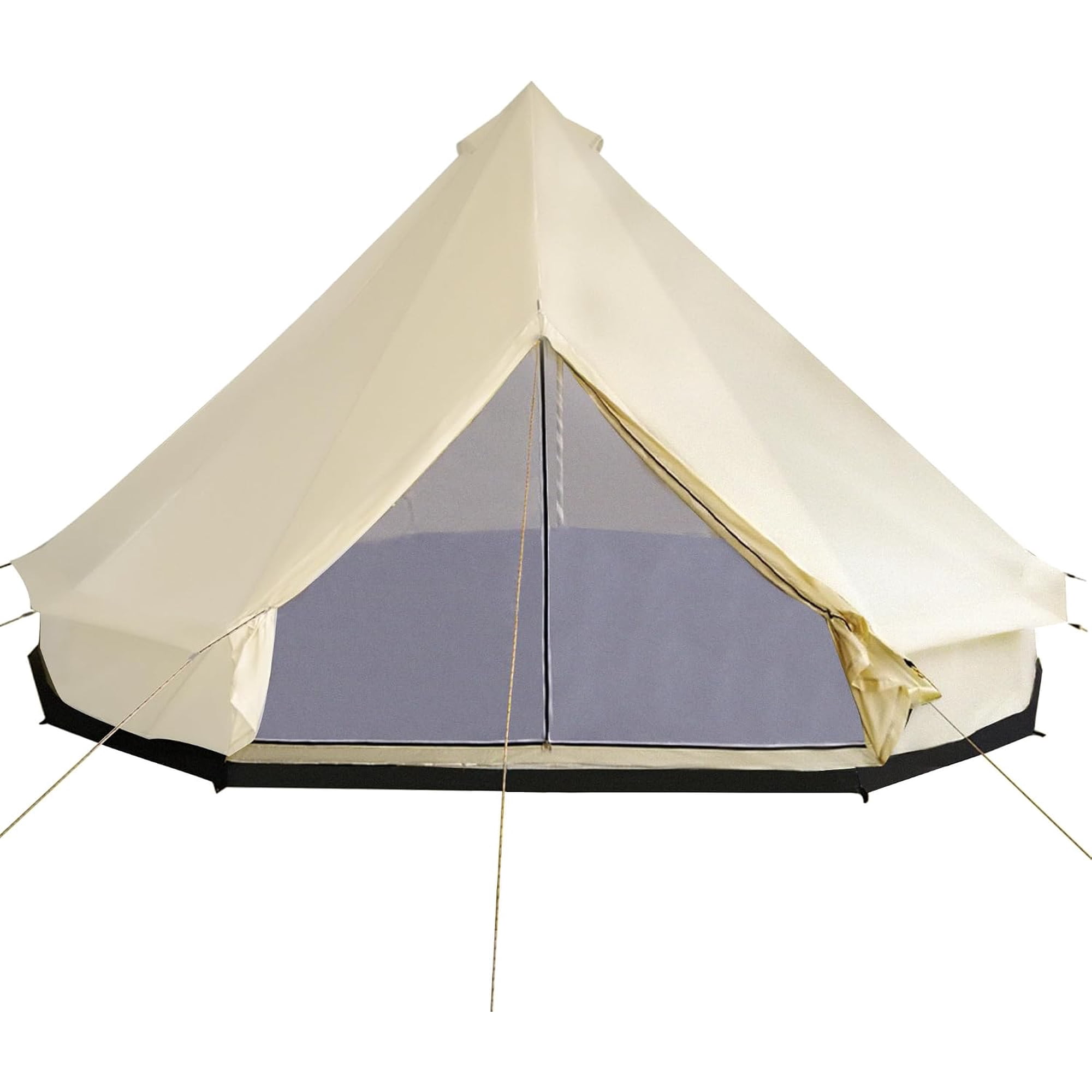 Ten Person Yurt Tent Spacious Glamping Bell Tent Breathable Waterproof Outdoor Camping Shelter Family Mongolian Style Canvas Canopy Large High Roof Waterproof Living Tent