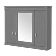 thumbnail image 4 of 35" Mirror Storage Cabinet, Modern Wall Mounted Medicine Cabinet with 3 Doors and Adjustable Shelves, Wood Bathroom Storage Organizer for Living Room, 4 of 9