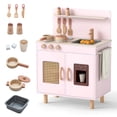 thumbnail image 1 of Gymax Play Kitchen w/Realistic Ice Maker Stove Accessories & Water Sink Storage Pink, 1 of 10