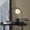 Black Round Solid Round 15" x 5" x 18", variant on DecMode 18" Round Gold Table Lamp with White Glass Shade
