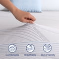 thumbnail image 3 of Lecuneey Queen Mattress Topper, 3 Inch Memory Foam Mattress Topper with Removable & Washable Cover, White, 3 of 8