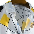 thumbnail image 3 of TAIAOJING Men Casual Shirts For Summer Cotton Linen Print Short Sleeve Colorblock Striped Lapel With Pocket Button Down Blouse Shirt, 3 of 5