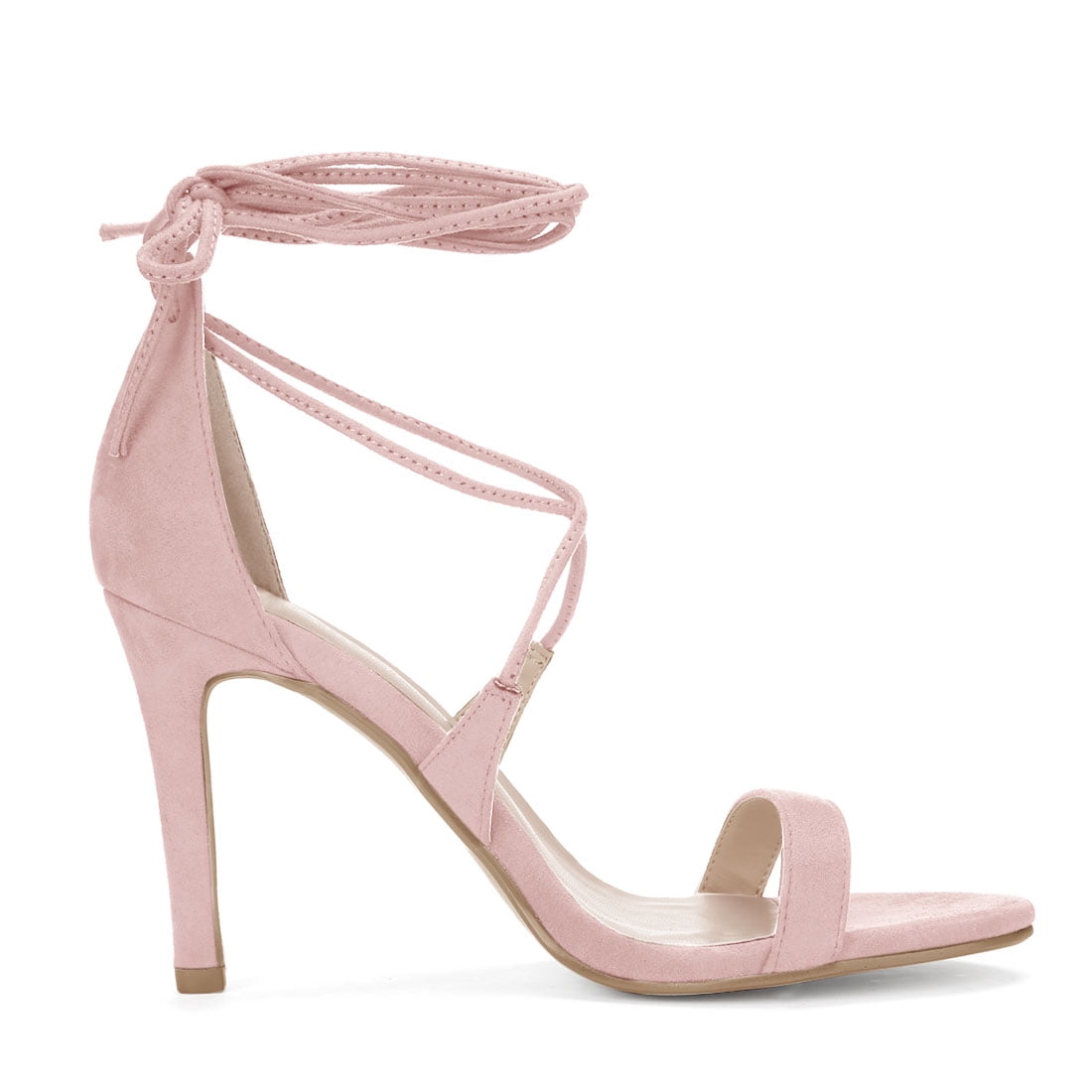 light pink lace up heels