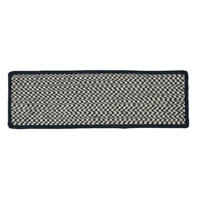 Tweed Pied-de-Poule Extérieur - Marche d'Escalier Marine (Simple)