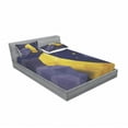thumbnail image 3 of Ambesonne Geometric Fitted Sheet & Pillow Sham Set, Triangle Night Sky, Twinxl, Navy Blue Yellow, 3 of 3