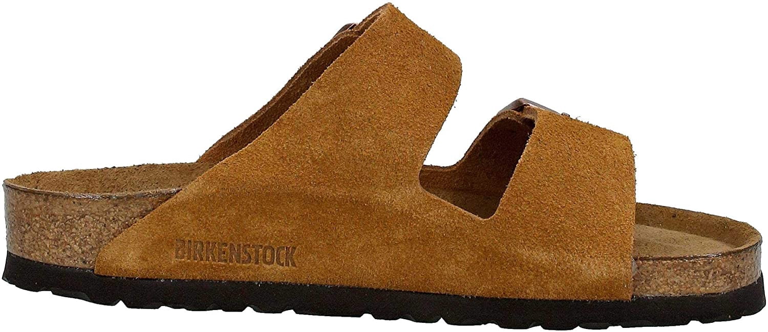 BIRKENSTOCK 1009526: ARIZONA SFB SUEDE LEATHER SANDALS, MINK, 42 EU