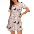 thumbnail image 1 of Disketp Funny Chicken para Camisón Corto de Manga Corta para Mujeres, Camisón Cómodo con Escote Redondo, Bonito y Confortable, 1 of 6
