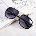 thumbnail image 4 of Gafas de sol unisex con montura redonda grande, estilo Punk vintage, lentes transparentes, gafas de sol, color negro y gris, 4 of 10