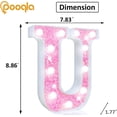 thumbnail image 4 of Carpa LED Pooqla con forma de letra para marquesina, color rosa claro, funciona con pilas, 4 of 6