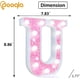 thumbnail image 4 of Carpa LED Pooqla con forma de letra para marquesina, color rosa claro, funciona con pilas, 4 of 6