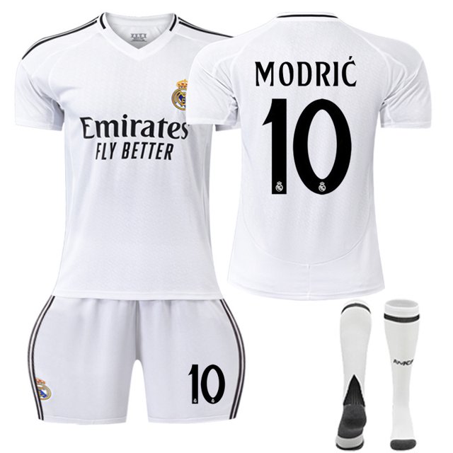2425 Camiseta del Real Madrid traje de uniforme de fútbol local 8 Cross No. 9 Mbappe camiseta transfronteriza nuevo estiloTalla 10 Flauta Mágica+calcetines