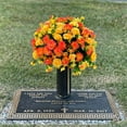 Grave Flowers Full Bouquet Sunset Orange Garden Mums Bouquet for