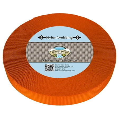 - Country Brook Design® 1 Inch Orange Heavy Nylon Webbing