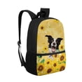 thumbnail image 2 of KUIFORTI Sunflower Border Collie Kids Schoolbag 17 inch Big Capacity Stationery Daily Necessities Storage Bag Ergonomic Bookbag, 2 of 6