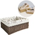 thumbnail image 4 of GROWTH TANK Rattan Storage Basket Home Decor Toys Snacks Storage Bins for Living brown A, 4 of 9