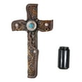 thumbnail image 3 of Pack Of 2 Rustic Western Floral Scroll Conchos Faux Tolled Leather Wall Crosses, 3 of 8