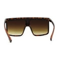 thumbnail image 2 of Womens Flat Top Shield Oversize Robotic Sunglasses Tortoise Brown, 2 of 4