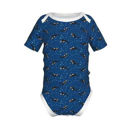 

Coaee Whales Swim for Soft Baby Short-Sleeve Bodysuit Baby Climbing Clothes Baby Girls Boys Bodysuit Romper-2 Years