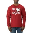 thumbnail image 1 of Wild Bobby, My Heart Is On That Baseball Field, Sports, Men Long Sleeve Shirt, Red, Large, 1 of 4