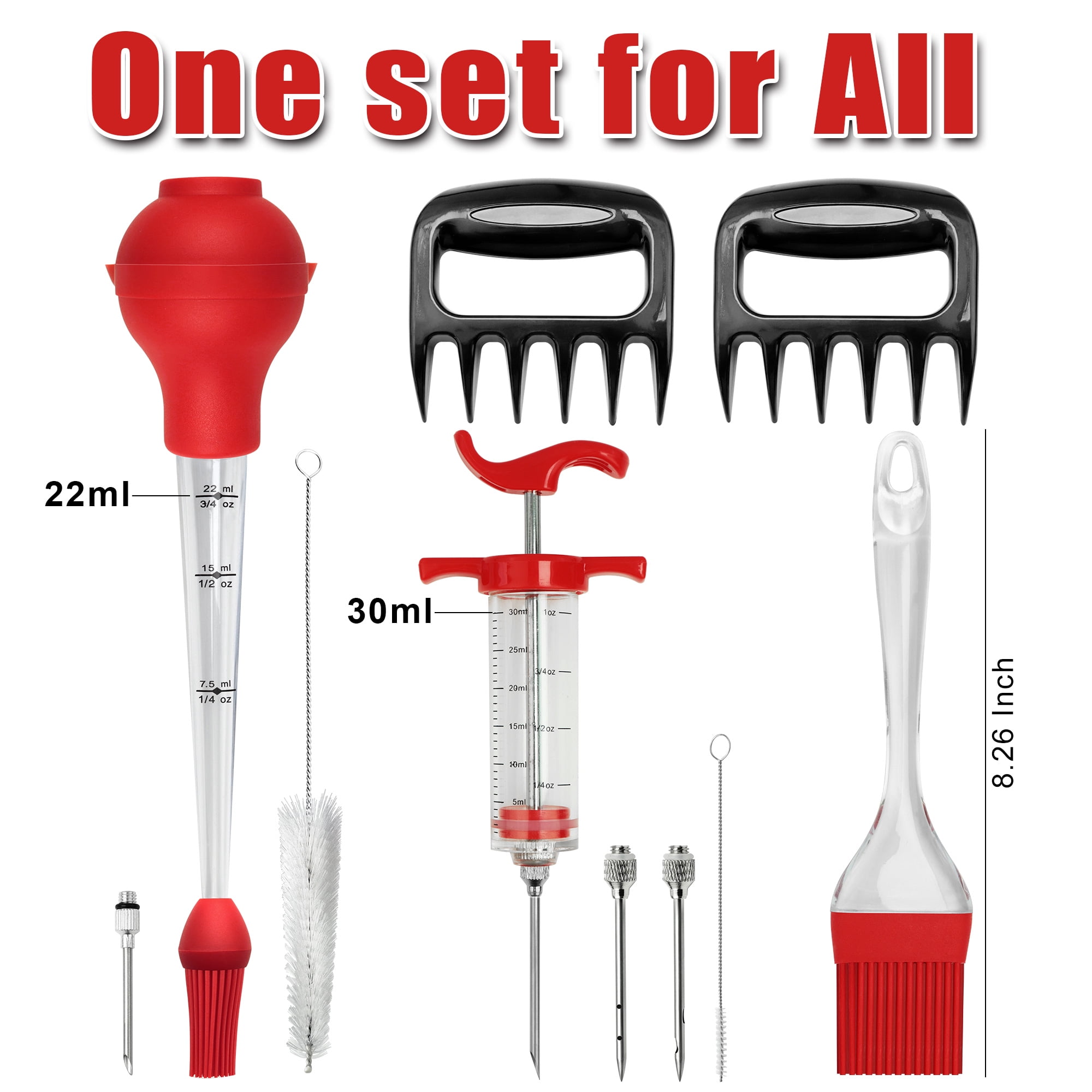 Professional Turkey Baster Meat Injector Syringe Kit, Baster for Cooking Thanksgiving & Christmas Turkey, Injector Marinades for Meats