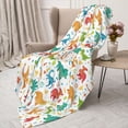 thumbnail image 3 of Sikiie Dinosaur Cozy Flannel Fleece Throw Blanket: Lightweight & Thick for All Seasons - Perfect for Women, Men, & Kids"80"x60", 3 of 6