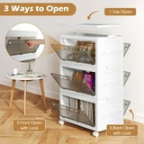 Costway 3-Tier Stackable Storage Bins 33-gal Collapsible Storage Boxes ...