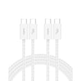 thumbnail image 1 of Cable USB C a USB C para iPhone 16, 2 unidades, 2 m, 60 W, color blanco, 1 of 8