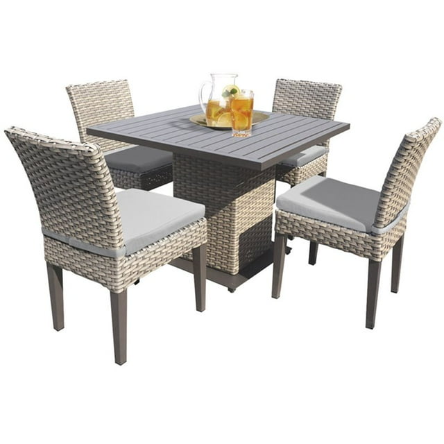 TK Classics Oasis Square Patio Dining Table with 4 Chairs