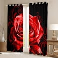 thumbnail image 2 of Erosebridal Rideaux à Roses Rouges pour Chambre et Salon (2 Panneaux, 38 x 45 Pouces) Rideaux Occultants 30 %-50 % à Motif Floral de Roses pour Jardin, Assombrissants, Romantiques pour la Saint-Valentin, 2 of 5