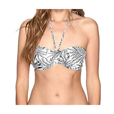 Leaf Me Alone Bandeau Bikini Top [Black]