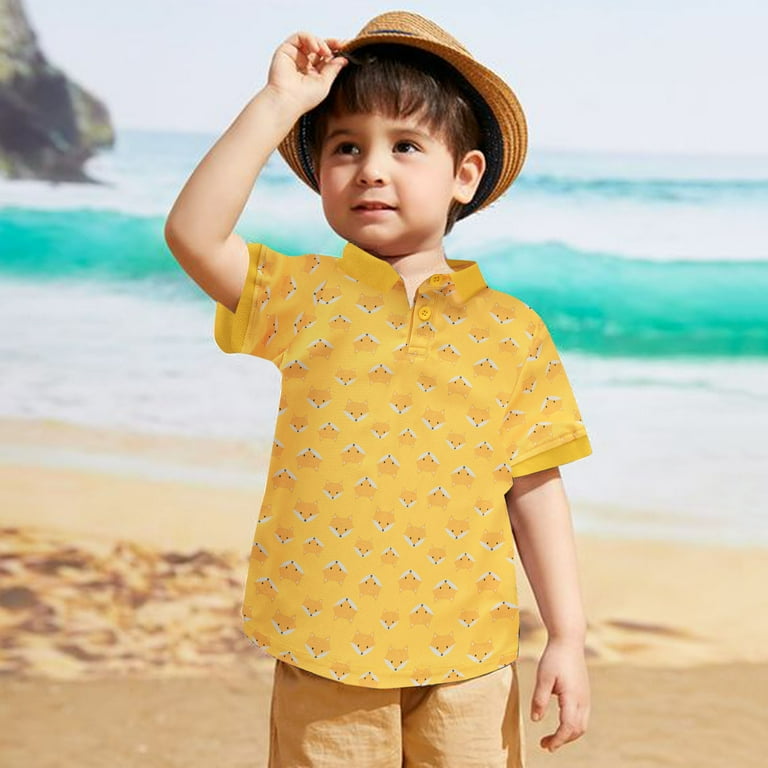 Short Sleeve Yellow Polo Shirt For Baby Boy Akiihool Boys Polo