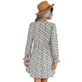 thumbnail image 3 of TRKIYQC Vestido de Mujer, Manga Larga Cuello en V Estampado Floral Casual Fiesta Club Calle Primavera Otoño Vestido TRKIYQC moda, 3 of 9