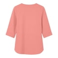 thumbnail image 6 of Feancey Womens 3/4 Sleeve Blouses Dressy Casual V Neck Tunic Tops Elegant Business Work Tees Soft Comfy Pajama T-Shirts 2026 Summer Fashion Orange L, 6 of 8