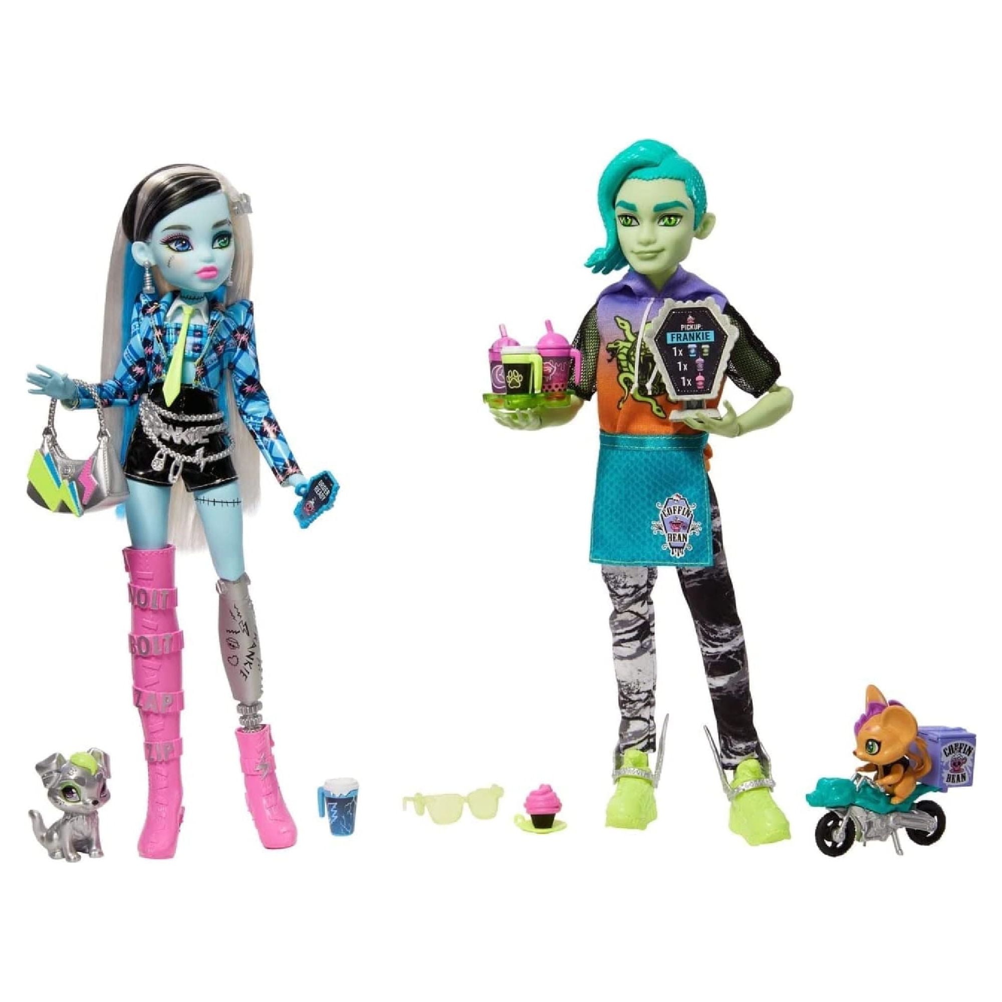 未開封◇モンスターハイ◇デュース&フランキー　コーヒーブレイク　セット　2022 Monster High Coffee Break Frankie Stein & Deuce Gorgon Doll
