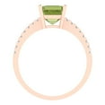 thumbnail image 4 of 2.7ct asscher cut green natural peridot 14k rose gold Bridal Wedding Engagement Promise Anniversary Ring for Women size 9.25, 4 of 7
