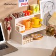 thumbnail image 2 of 8mm Thickened Medium-Sized Dual-Layer Desktop Organizer, Multi-Purpose Plastic Storage Rack for Cosmetics, Books & Office Supplies - Dustproof, Moistureproof, Space-Saving Design for Home, Dorm,, 2 of 6