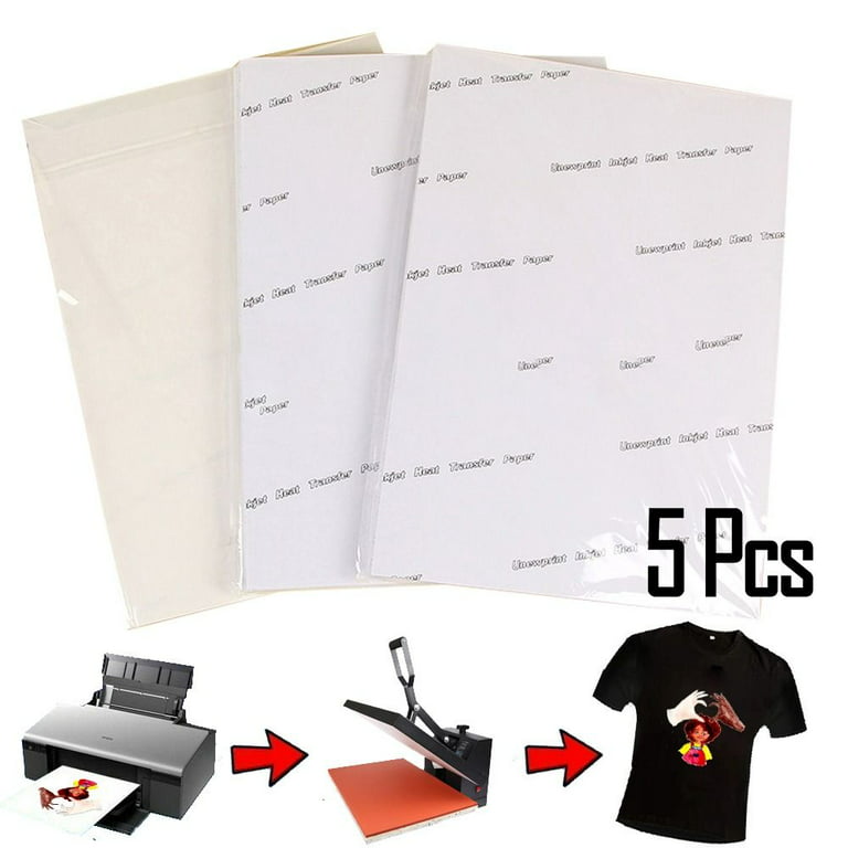 10Pcs A4 Heat Transfer Paper for DIY T-Shirt Painting Iron-On Paper for  Light Fabric