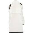 thumbnail image 3 of Circus by Sam Edelman Kay White Buckle Ankle Strap Block Wedge Heel Pumps Shoes (White, 10), 3 of 8