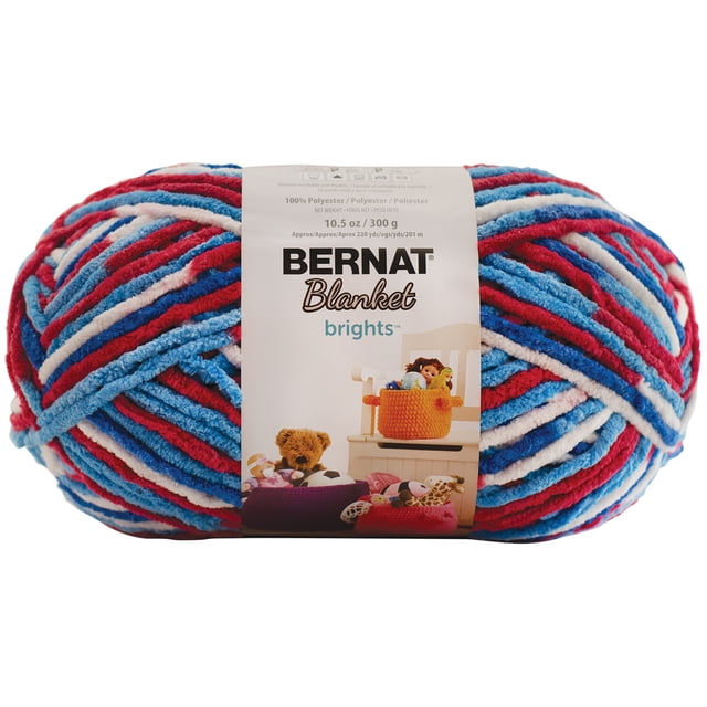 Bernat® Blanket Brights™ Yarn, Polyester #6 Super Bulky, 10.5oz/300g, 220 Yards