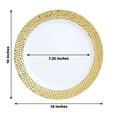 thumbnail image 3 of Efavormart 10 Pack |10" White Disposable Plates Round Salad Plates with Gold Hammered Rim, 3 of 11