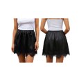 thumbnail image 2 of Argulvti Womens Lace Trim Mini Skirt Casual Stylish Mid Rise Satin Short Skirt, 2 of 8