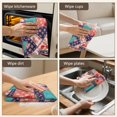 thumbnail image 5 of 2 Pcs Pioneer Flower Floral Print Pattern Kitchen Towels, Funny Microfiber Dish Towel Set, 18" X 26" Tea Towels, 5 of 6