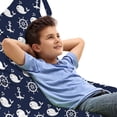 thumbnail image 1 of Navy Blue Lounger Chair Bag, Maritime Pattern with Whales Helms Anchors Nautical Elements Deep Sea Life, High Capacity Storage with Handle Container, Lounger Size, Navy Blue White, by Ambesonne, 1 of 5