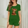 thumbnail image 3 of BLTIBY Women's Pajamas Set 3 PCS Cute Christmas Short Sleeves Loose Comfy Crop Tops Pj's Pants Outfits and Shorts Loungewear Green M, 3 of 9