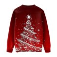 thumbnail image 4 of WTOBBY Women's Christmas Printed Knitted Sweater Top, Long Sleeve Round Neck Casual Pullover, Holiday Themed Yarn Sweater for Women,Deep Red L, 4 of 5
