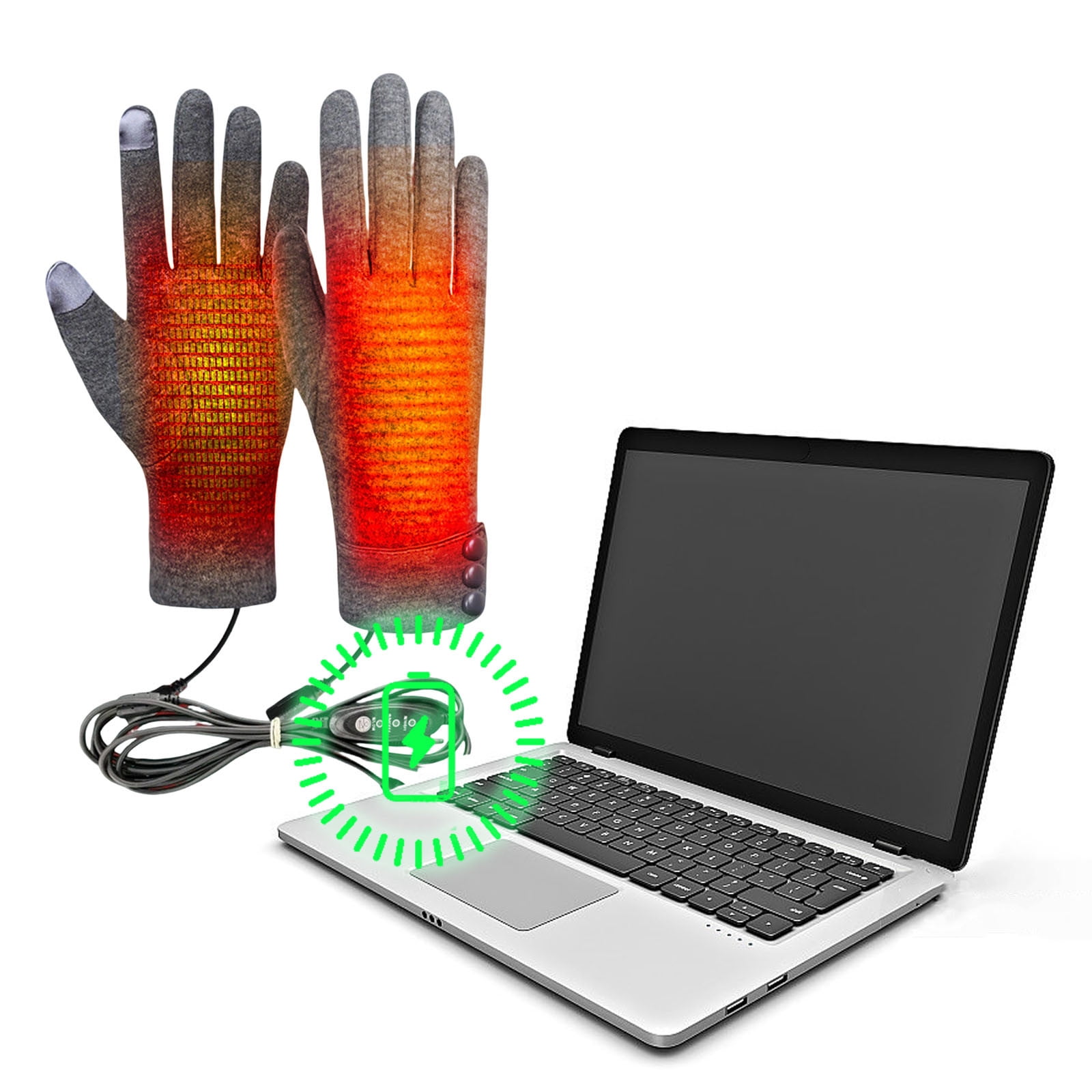Lunxisen 1 Pcs Portable Heated Gloves Fingerless Rechargeable Hand Warmer for Cold Weather Indoor Outdoor Winter Activities Arthritis Pain Relief